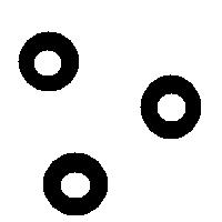 the image of rings = both white and black circles, which ones are the particles?