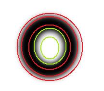 Blurred ring with contours.